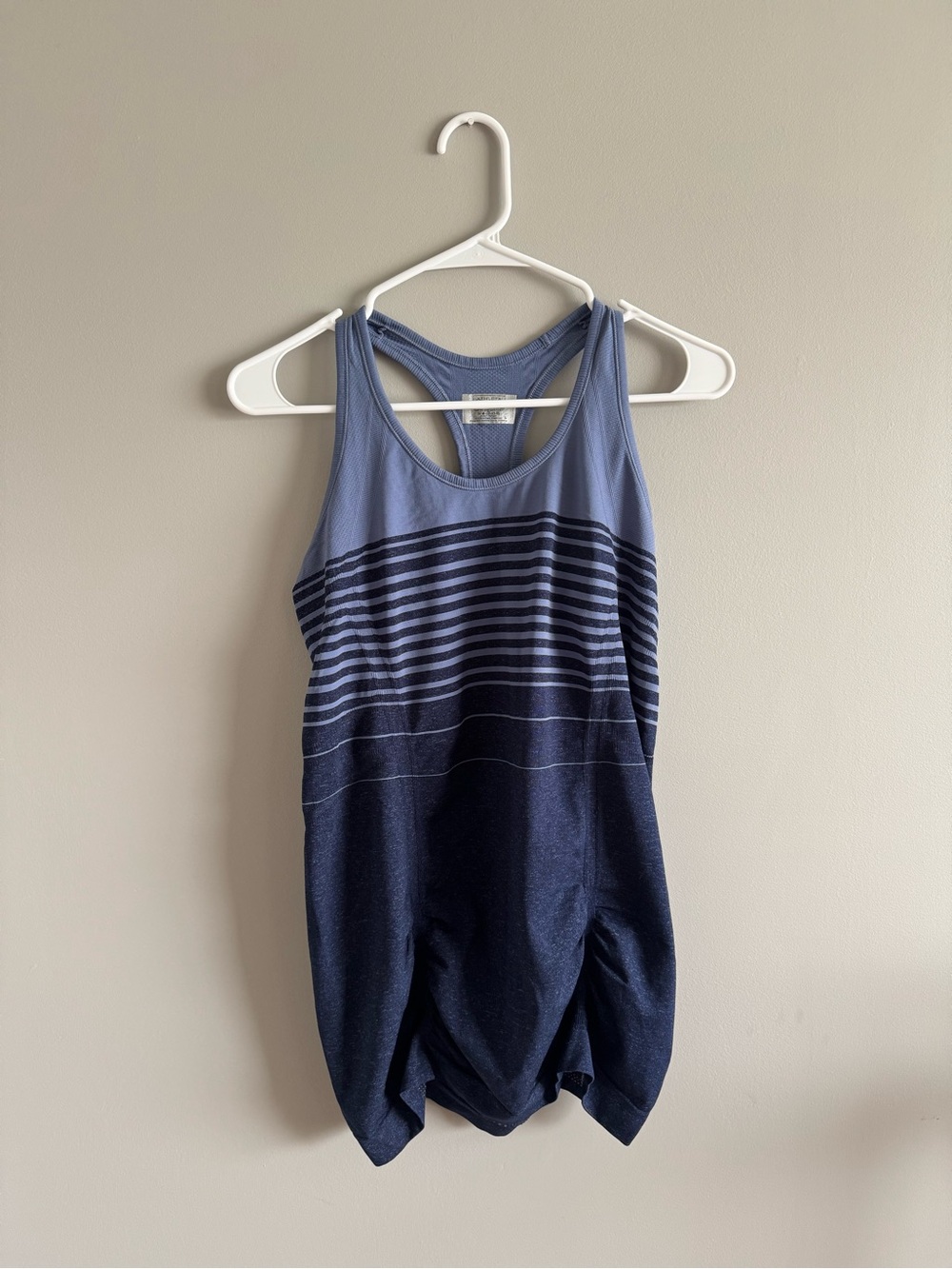 Athleta Blue Striped Racerback Tank Top